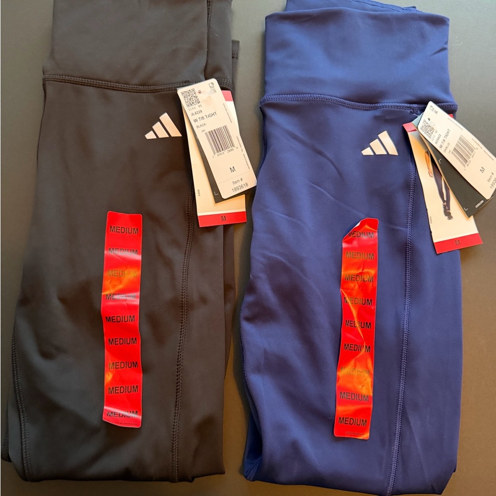 Lot of 2 Adidas Women’s 7/8 Tight - Size Medium - Black and Navy